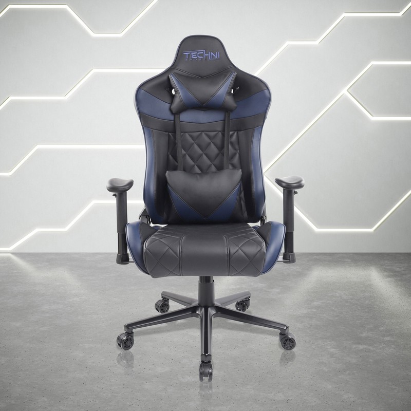 Ergonomic Gaming Chair Adjustable Headrest Lumbar Pillow Tilt Height 350LB gallery