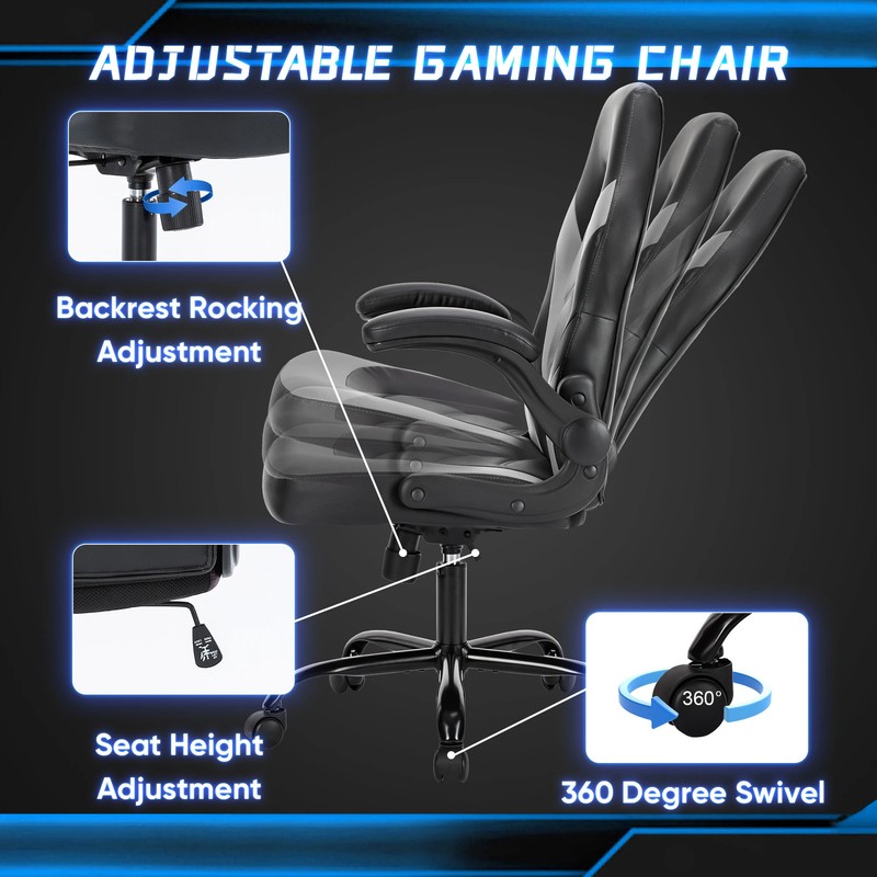 JHK Ergonomic Office Computer Home Gaming Desk Chair Adjustable PU Leather gallery