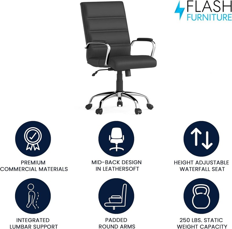 Desk Chair Black Adjustable Office Chair Home Study gallery