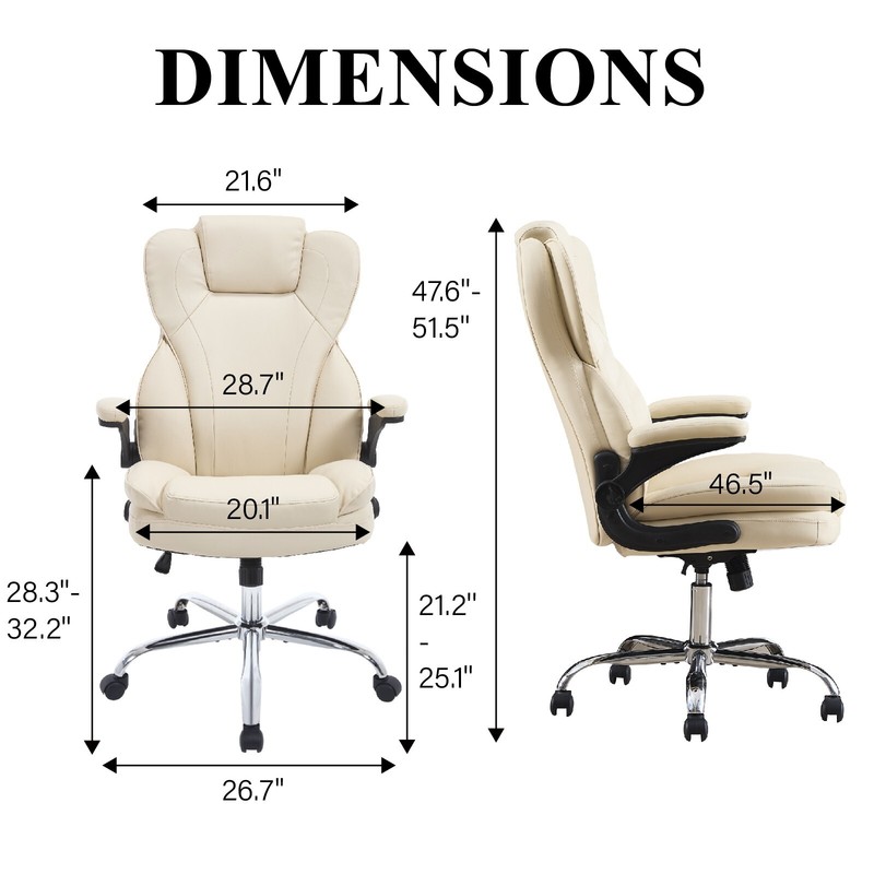 Big and Tall Office Chair Reclining High Back Leather Computer Chair