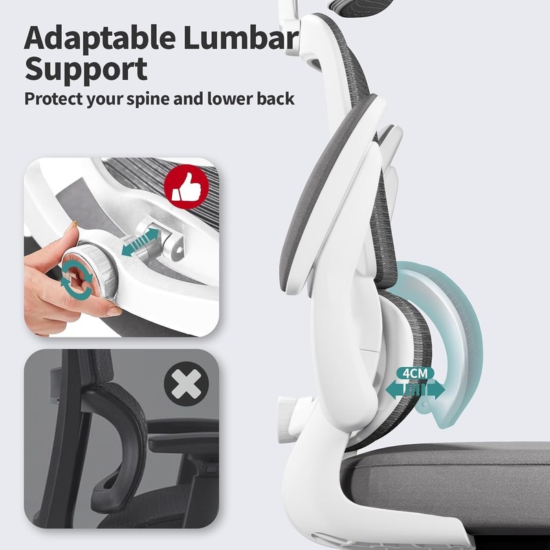Stylish Ergonomic Office Chair - Adjustable Height, White gallery