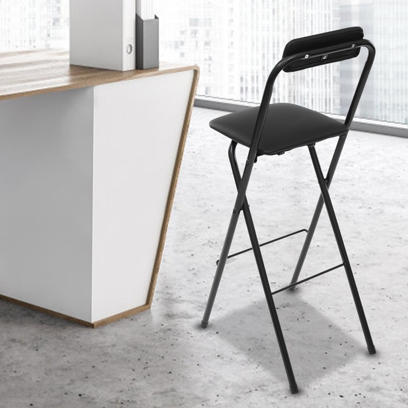 Foldable Bar Chair Tall Folding Chair Portable Folding Stool Impact Resistant gallery