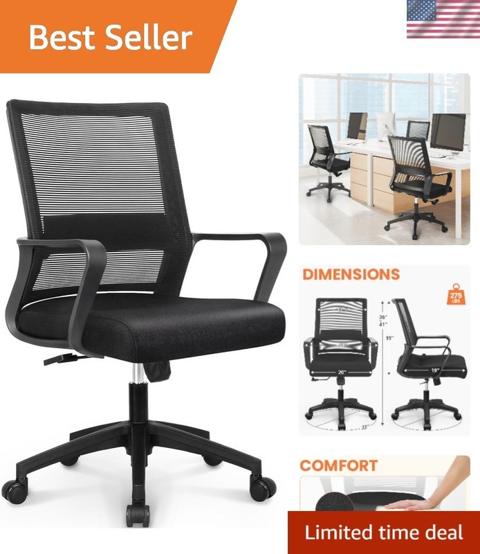 Durable Adjustable Ergonomic Chair with Solid Black Finish – Ideal for Comfort
