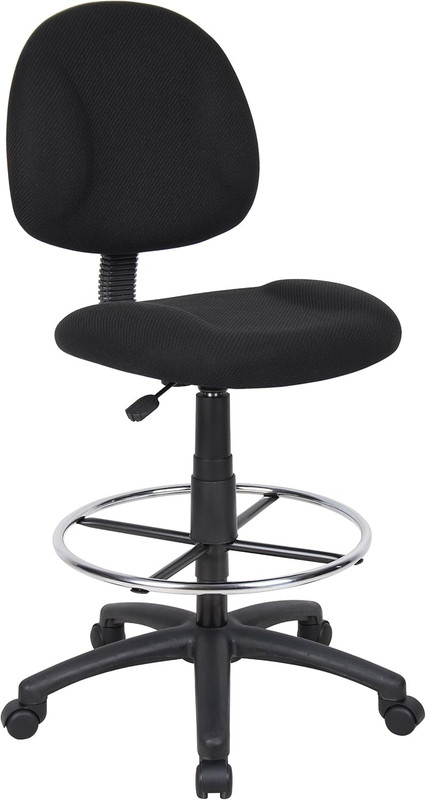 B1615-BK Ergonomic Works Drafting Chair without Arms in Black, Mid-Back