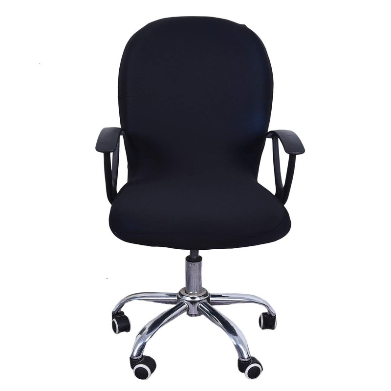 Office Chair Cover Stretch Removable Swivel Chair Slipcover Black
