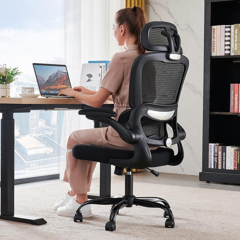 Office Chair Ergonomic Desk Chair, 330 LBS Home Mesh Office Desk Chairs with Whe