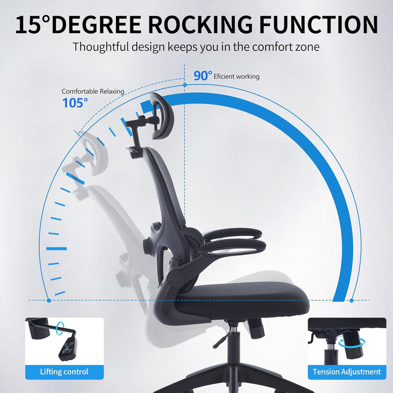 Ergonomic Mesh Office Chair, 400 Lbs Capacity, High Back Desk Chair with Adjusta gallery