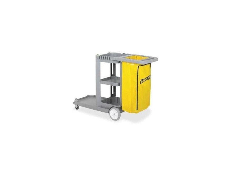 Genuine Joe Janitors Cart 20-1/2"Wx40"Lx38"H Lt Gray/Yellow 02342