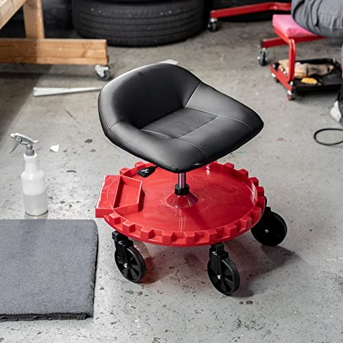 2-230 Monster Rolling Padded Mechanic Stool Seat Garage Shop Roller Work gallery