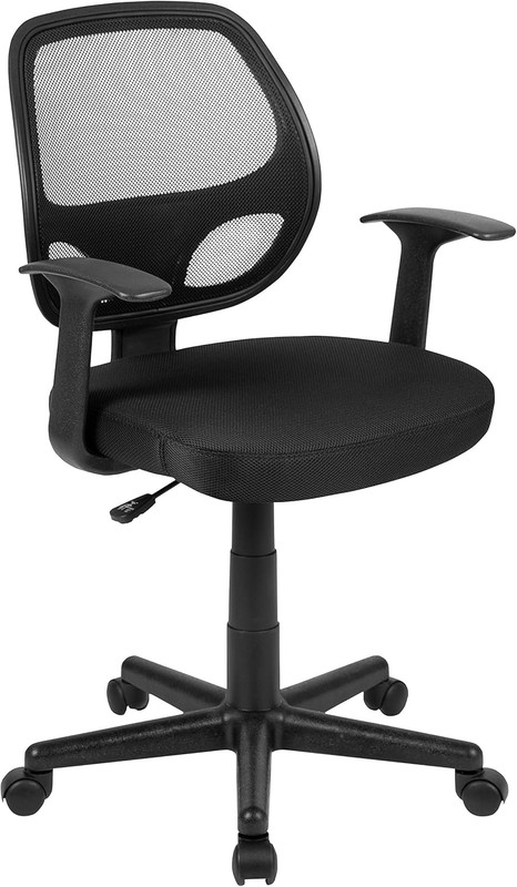 Flash Fundamentals Mid-Back Black Mesh Swivel Ergonomic Task Office Chair with A