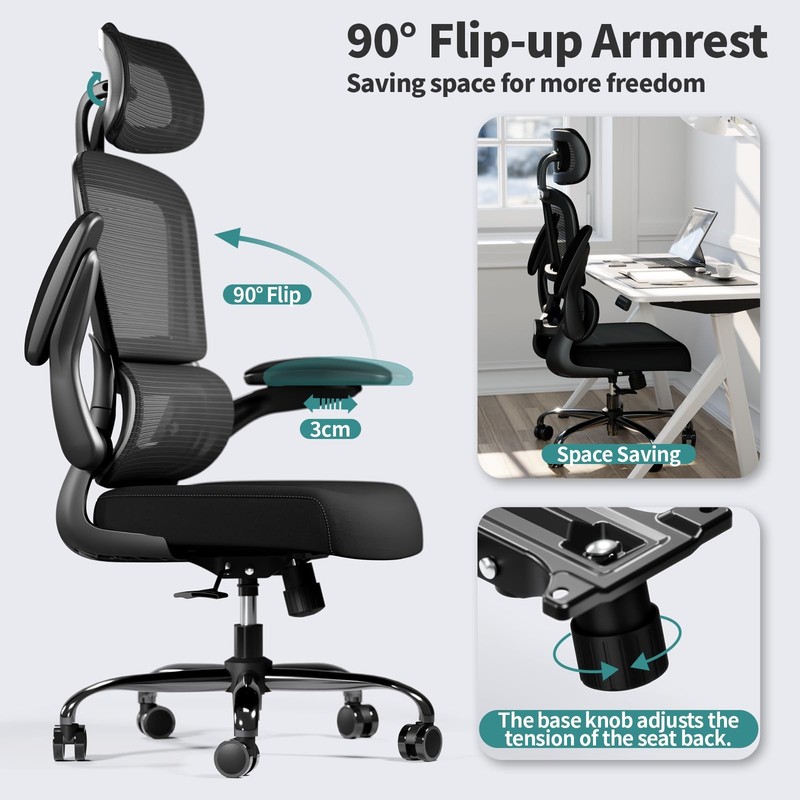 Office Chair Ergonomic Desk Chair, 330 LBS Home Mesh Office Desk Chairs with ... gallery