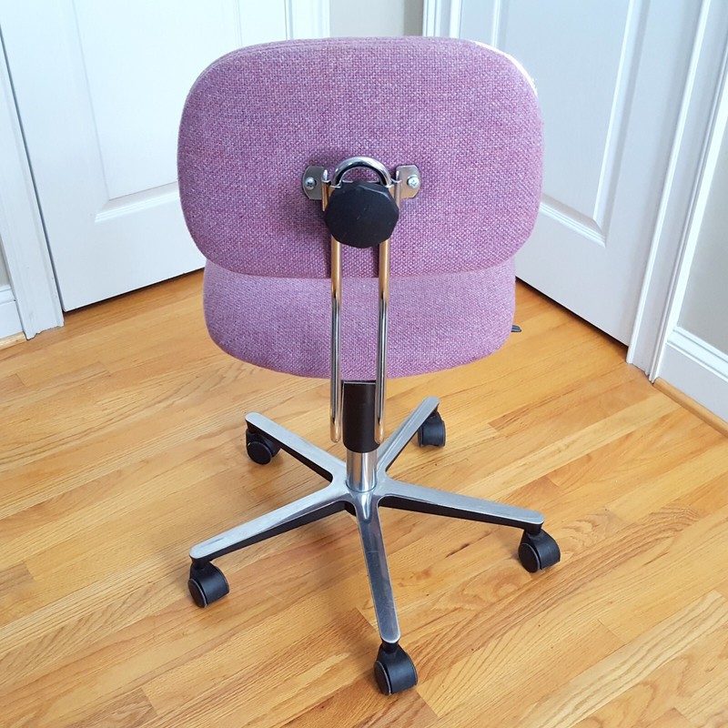 Vintage 1980s Made in Italy Primrose/Lavender Office Chair 5 Star Chrome Base! gallery