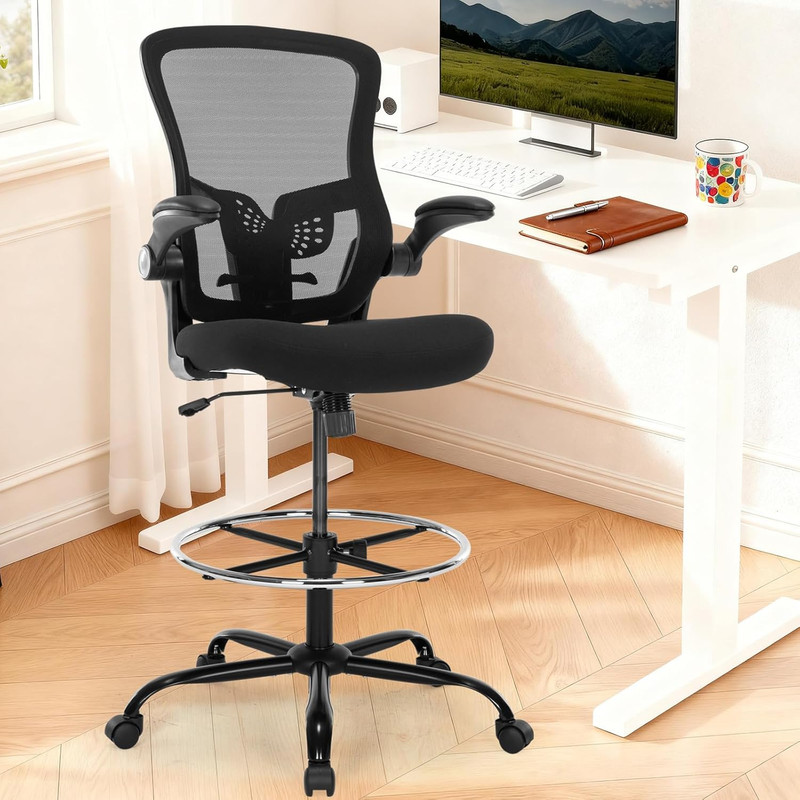 Drafting Chair, Ergonomic Tall Office Chair with Lumbar Support Standing Desk St gallery
