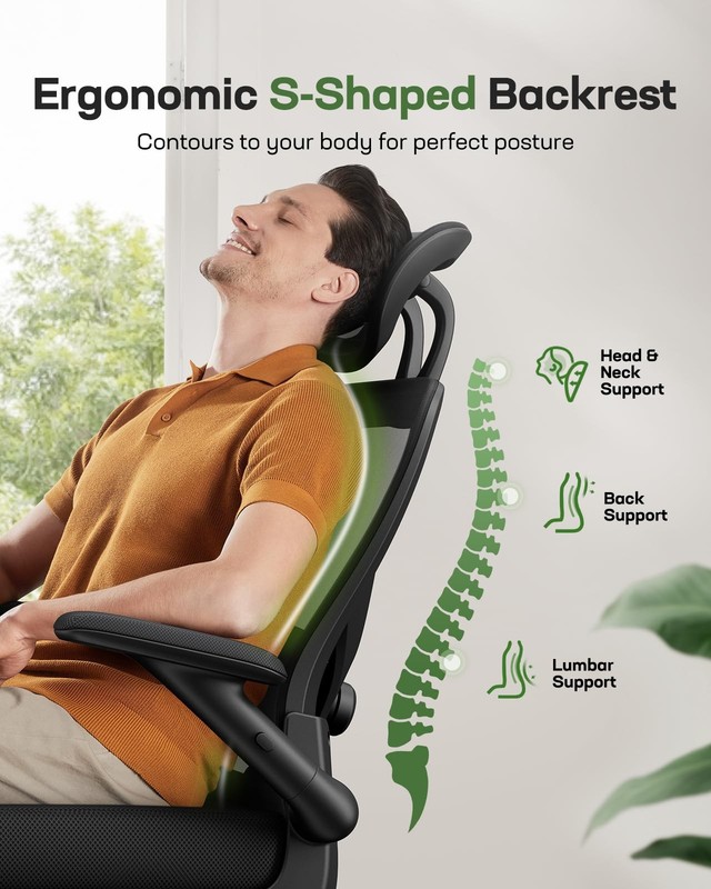 Ergonomic Mesh Office Chair High Back Desk Chair Adjustable Lumbar Support wi... gallery