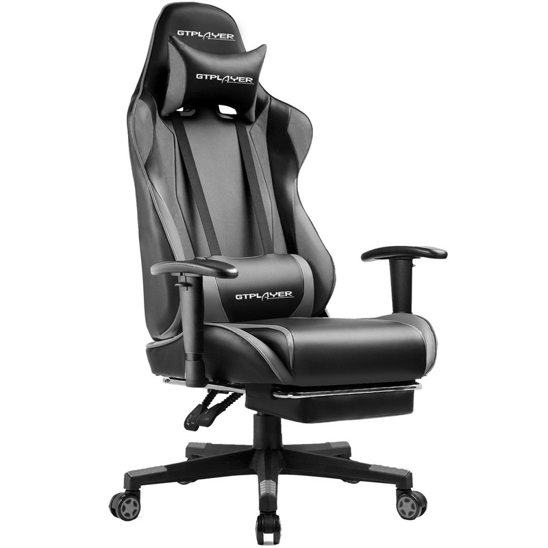 Ergonomic Gaming Chair with Footrest, Reclining Desk Chair, Adjustable Height, S gallery