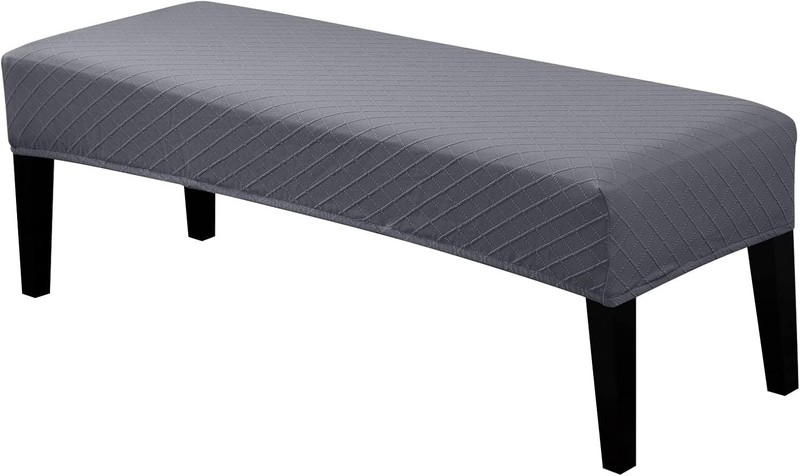 SearchI Stretch Dining Bench Cover, Washable Durable Jacquard Grey