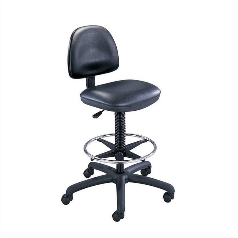Safco Black Vinyl Precision Drafting Chair with Ring Foot Rest