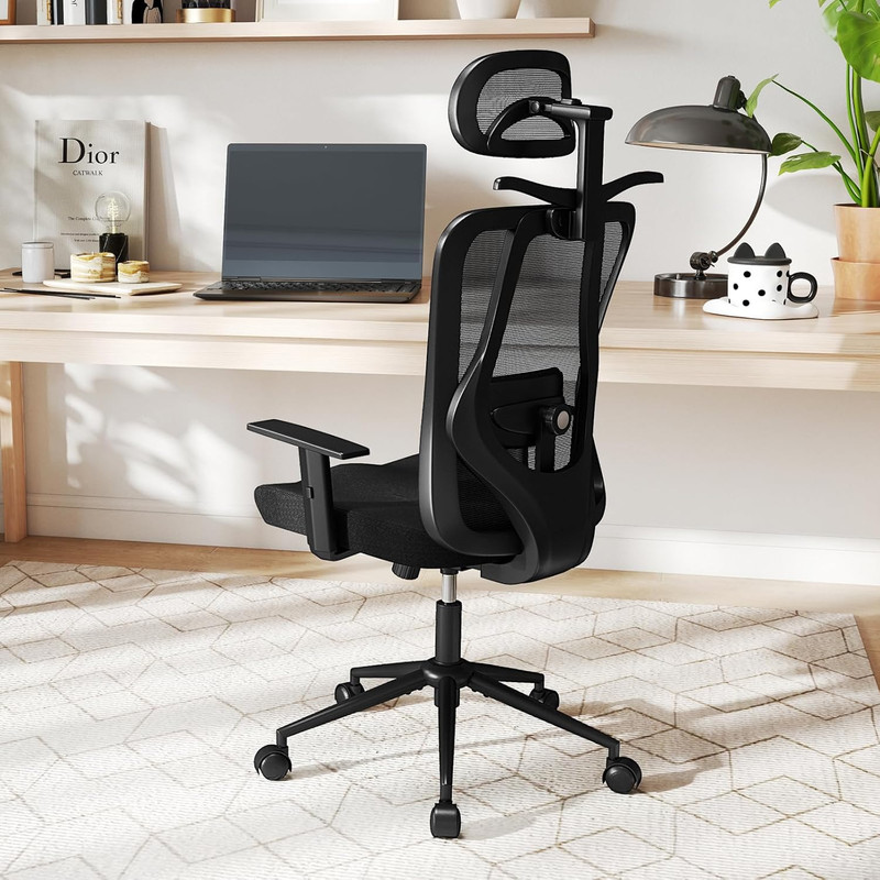 Ergonomic Mesh Office Chair with 3D Headrest & Lumbar Support for Home Office gallery