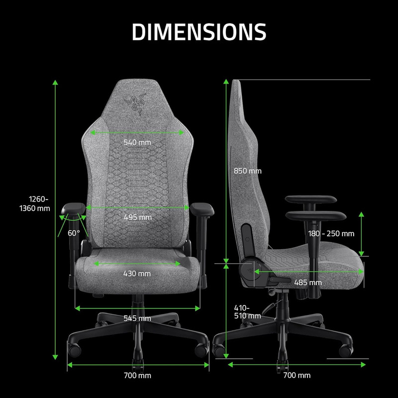 Iskur V2 X Ergonomic Gaming Chair: Built-In Lumbar Support - Widened Seat - High gallery