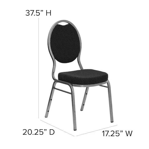 Hercules Banquet Chair, Black Back, 17-1/2 in W 21" L 37-3/4" H, Fixed, Fabric gallery