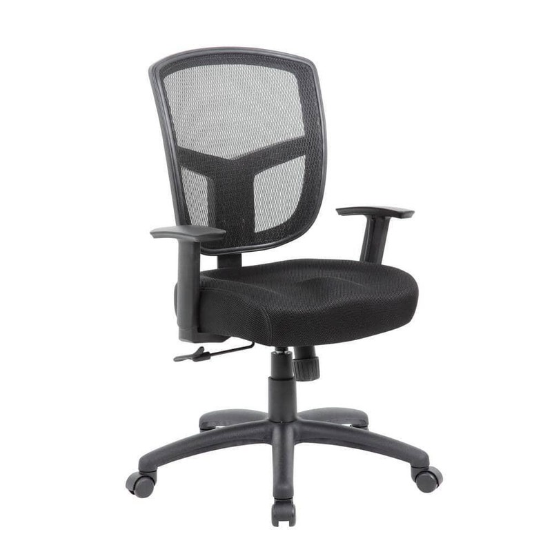 Task Chair 43 in. Swivel Adjustable Tilt/Arm Double-Wheel Plastic/Metal Black