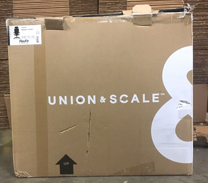 Union&Scale FlexFit Dexley Chair UN56946 Mesh Back Fabric Office Chair Black