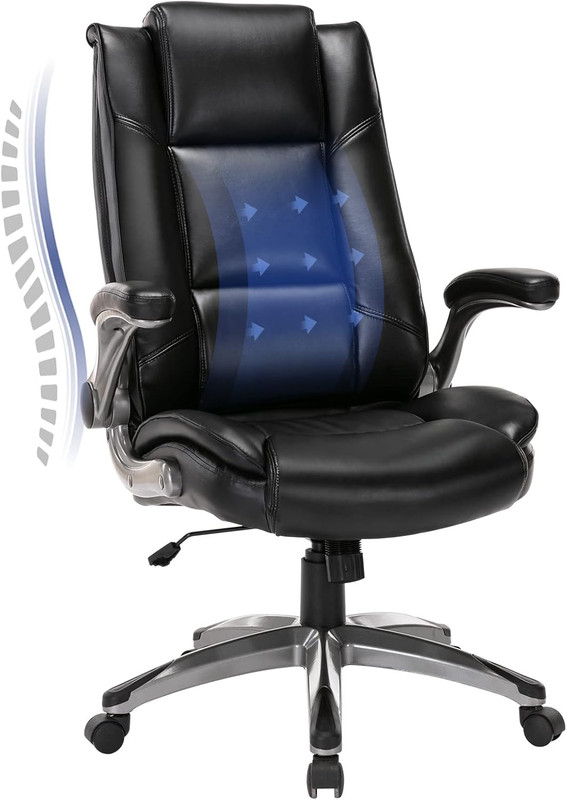 Leather Executive Office Chair - High Back Ergonomic Home Computer Desk Chair wi gallery
