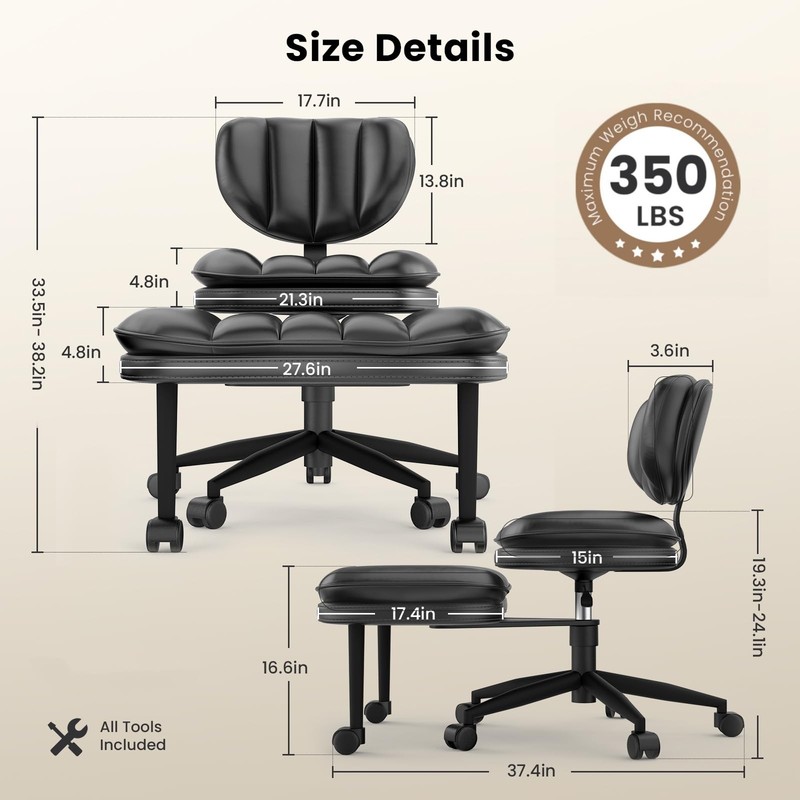 Cross Legged Office Chair, Ergonomic Cloud Criss Cross Desk Chair, Meditation... gallery