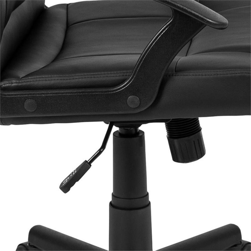 Flash Furniture Fundamentals Mid Back Leather Office Swivel Chair in Black gallery