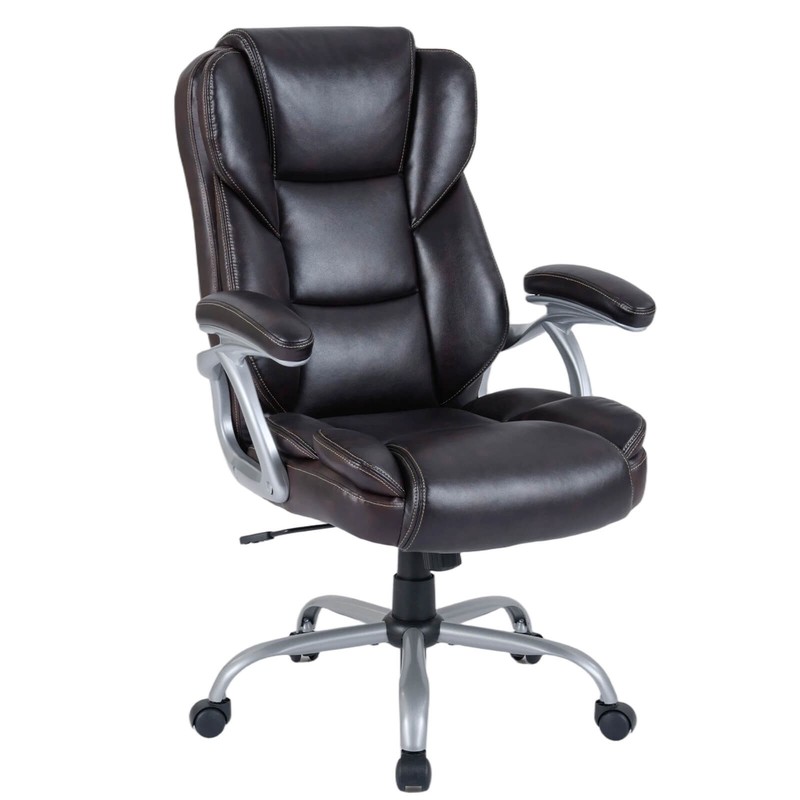 Executive Office Chair w/Padded Seat & Armrests, Adjustable Height & Backrest