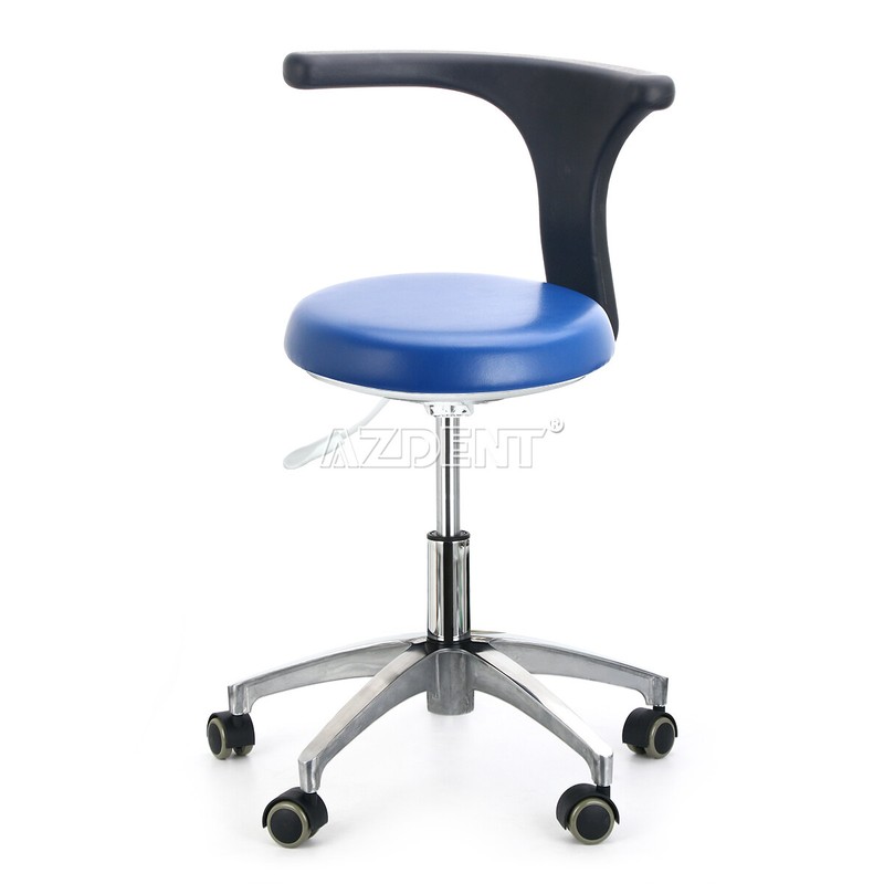 Dental Medical Assistant Stool Adjustable Height Mobile Chair Blue/Black gallery