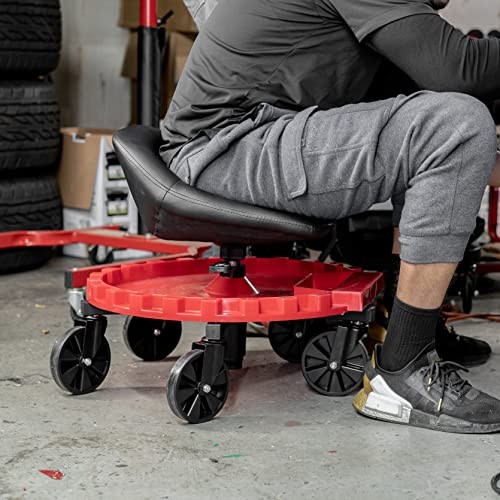 2-230 Monster Rolling Padded Mechanic Stool Seat Garage Shop Roller Work gallery