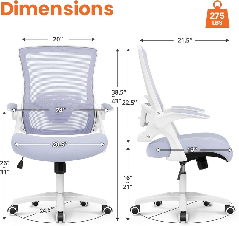 Office Desk Gaming Chair Computer High Back Mesh Seat with Rolling Wheels Erg... gallery