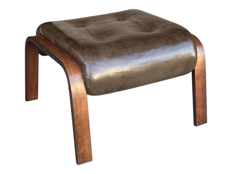 Rykken & Co. Norwegian Rosewood Reclining Lounge Chair & Ottoman - Brown Leather gallery