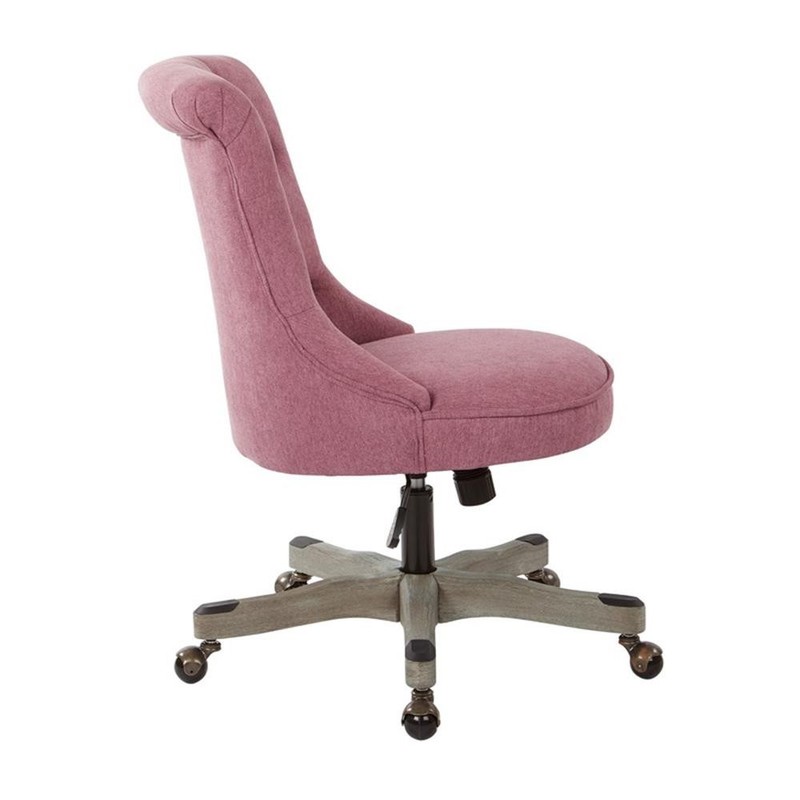 Hannah Tufted Office Chair in Orchid Purple Fabric with Gray Wood Base gallery