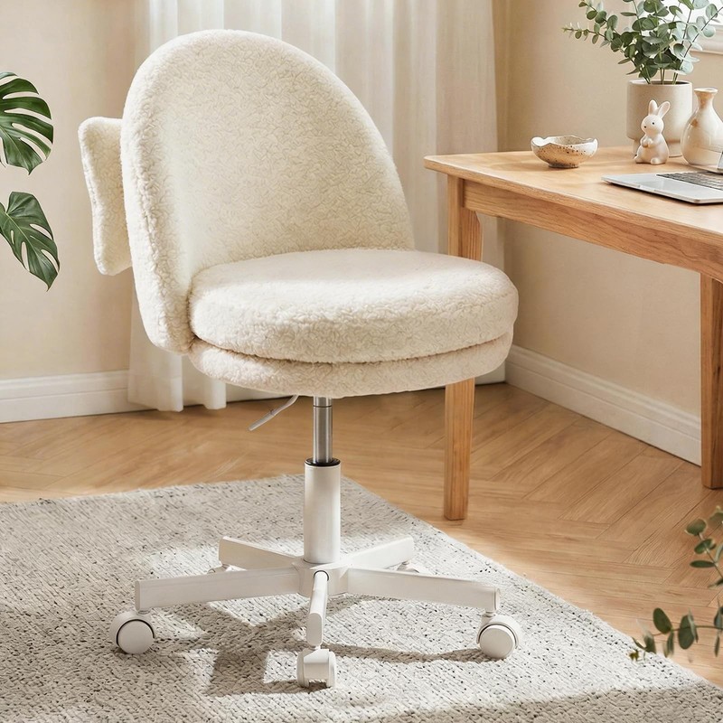 Vanity Chair with Back, Adjustable Tall Office Chair High Swivel Bar Stools F...