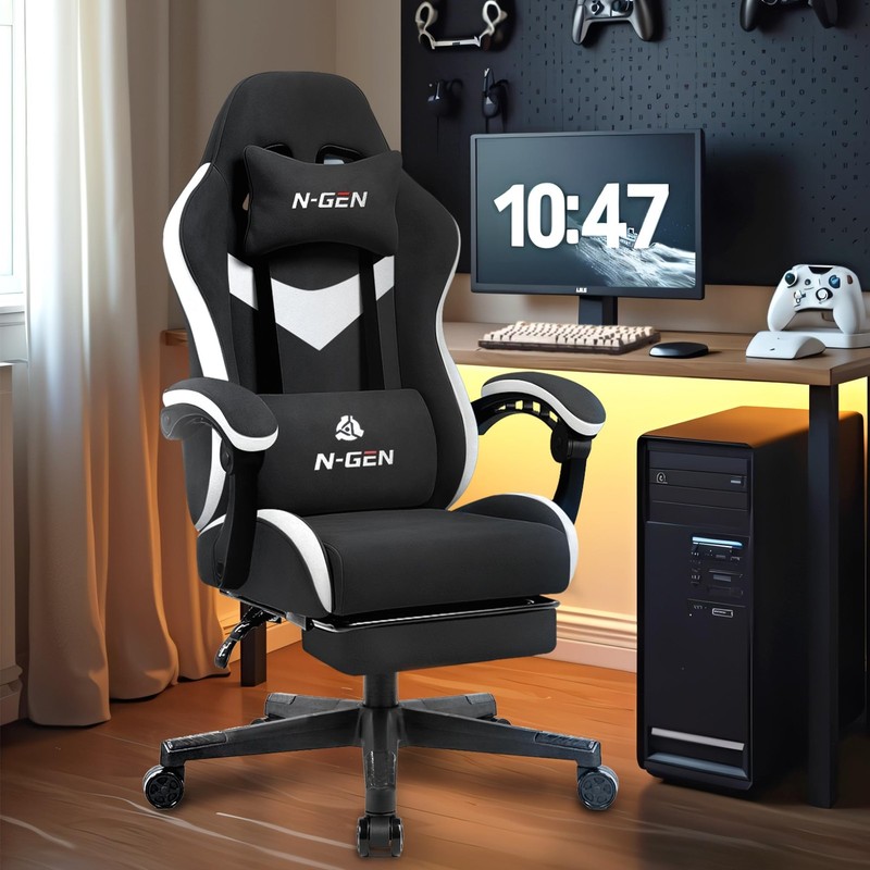 NGEN GAMING Video Gaming Chair with Footrest Lumbar Support for Home Office H... gallery