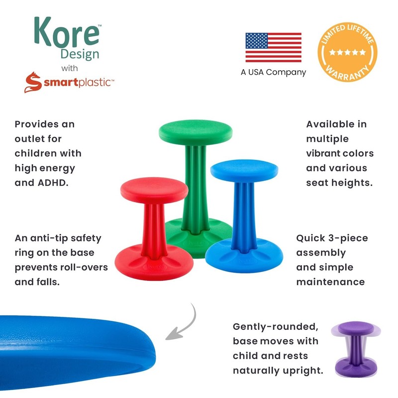Kore Design Llc Kore Design Wobble Stool Chair Girls Boys Kid Desk Stools gallery