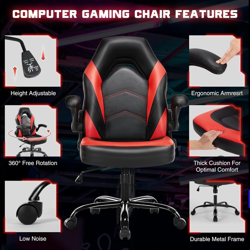 Silla Para Juegos de Computadora PC GAMER Silla De Oficina Con Respaldo Alto NEW gallery