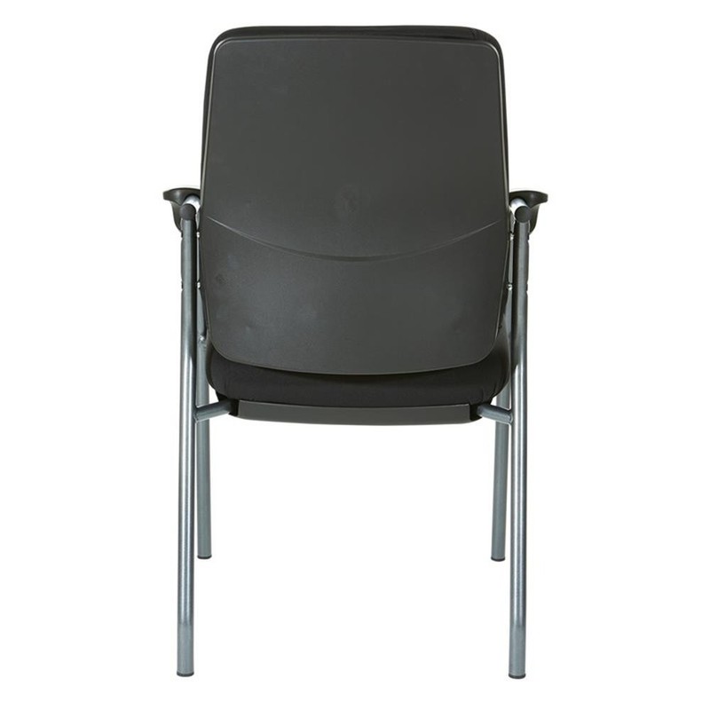 High Back Guest Chair in Black Fabric and Titanium Frame gallery
