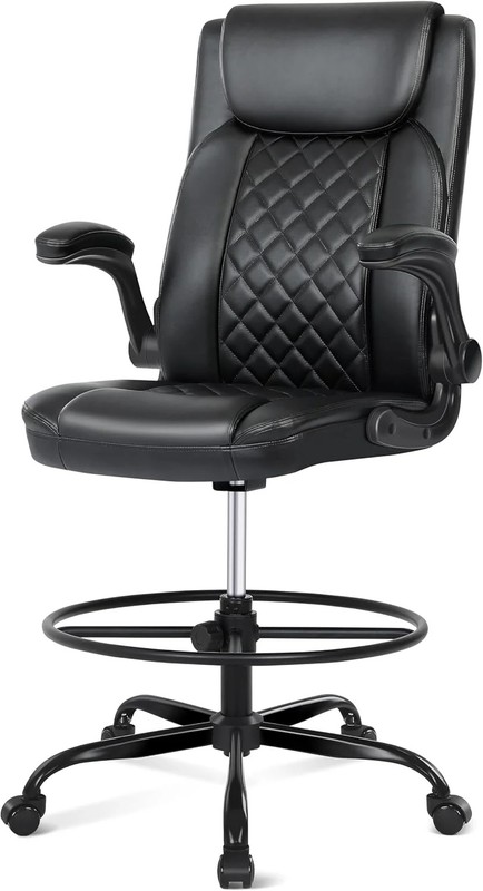 Misolant Drafting Chair with Footrest Ring, Tall Office Chair for Standing Desk,