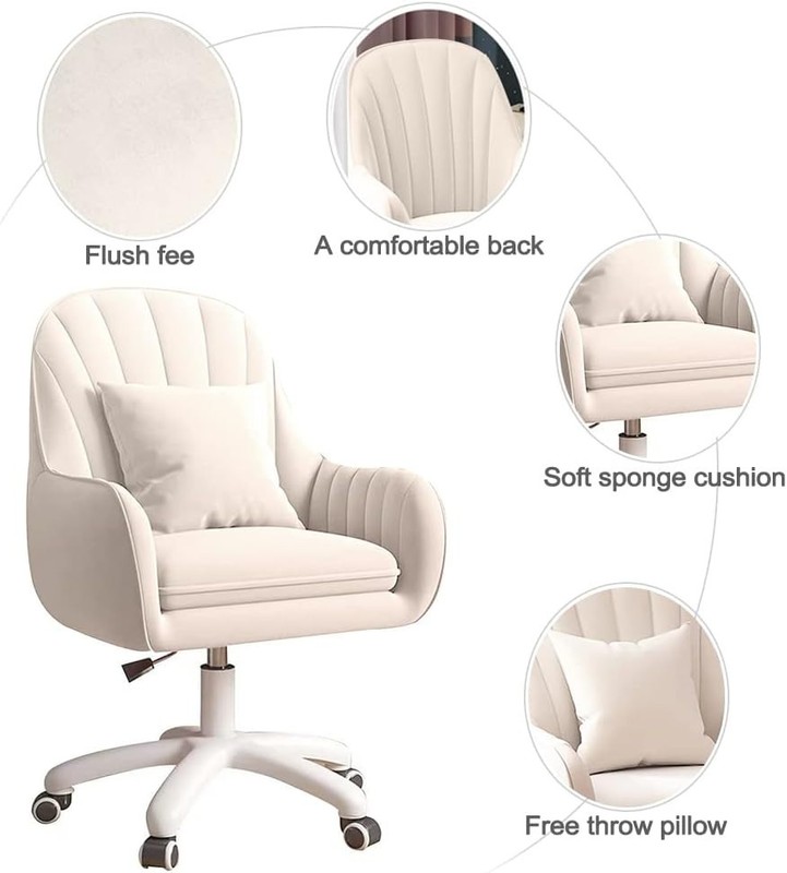Chair Modern Mid-Back Computer Home Upholstered with Compute Office Tufted Chair gallery