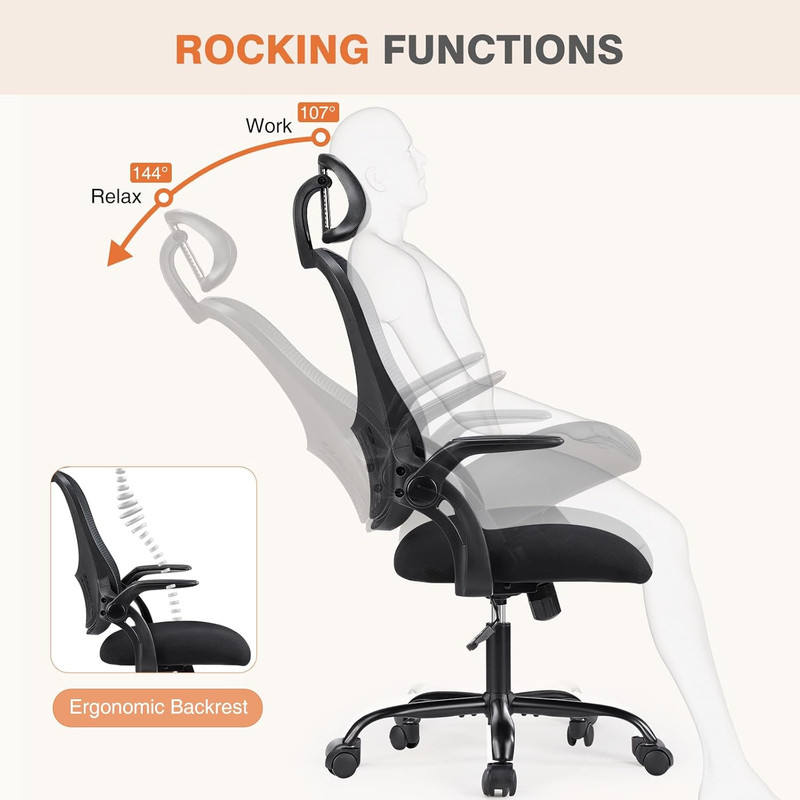 Office Computer Desk Chair, Ergonomic High-Back Mesh Rolling Work Chairs with Wh gallery