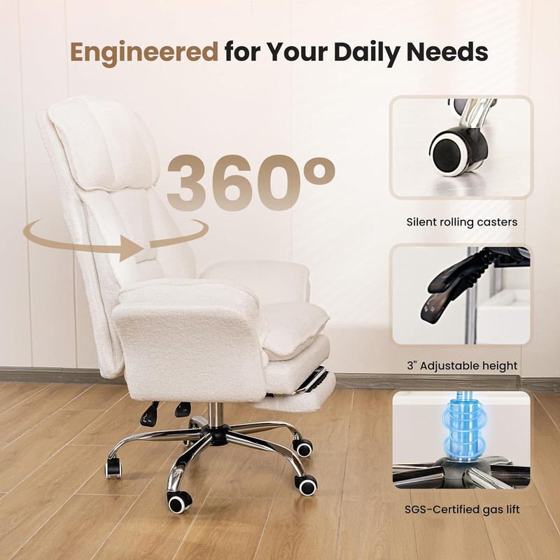 Big and Tall Office Chair, Flip Armrests for Pets & Cross Legged Sitting, Execut gallery