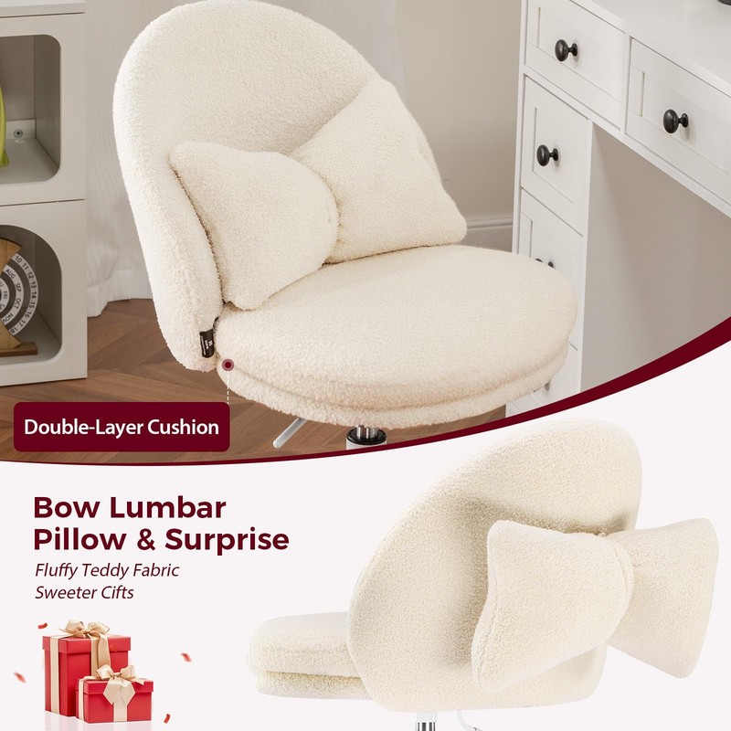 Velvet Tall Office Chair with Wheels Vanity Chairs with Back, Versatile Heigh... gallery