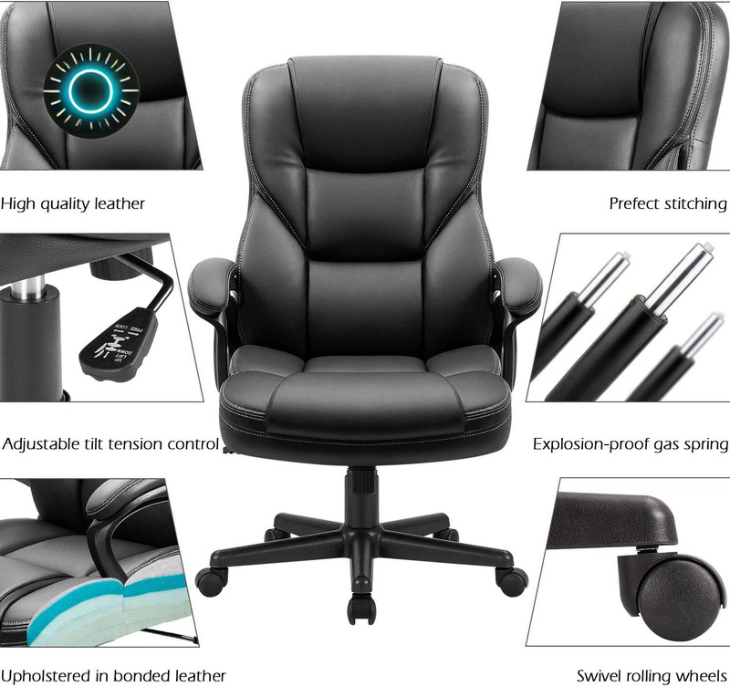 Serta Big & Tall Office Chair Bonded Leather Black FREE SHIPPING gallery