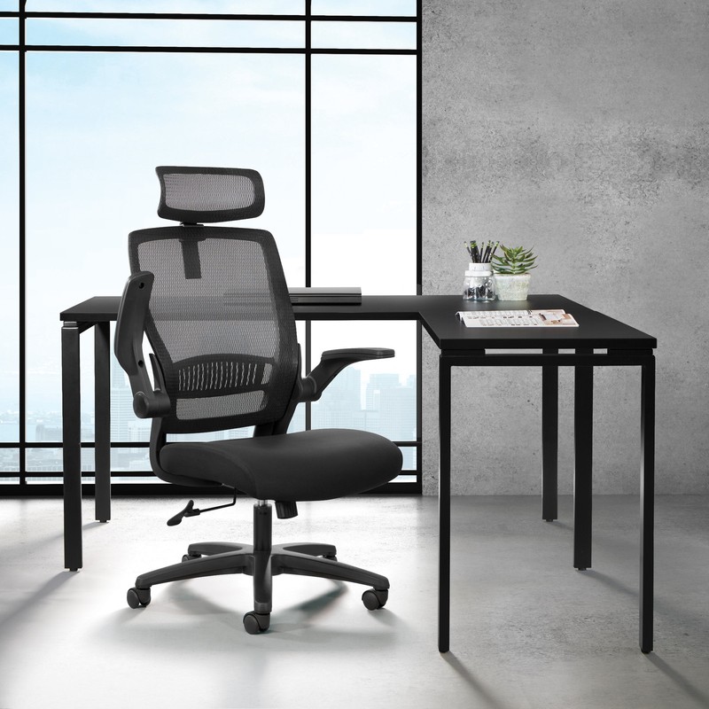 Managers Chair with Mesh Back in Black Fabric Seat gallery