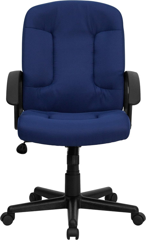 Garver Mid-Back Navy Fabric Executive Swivel Office Chair with Nylon Arms gallery