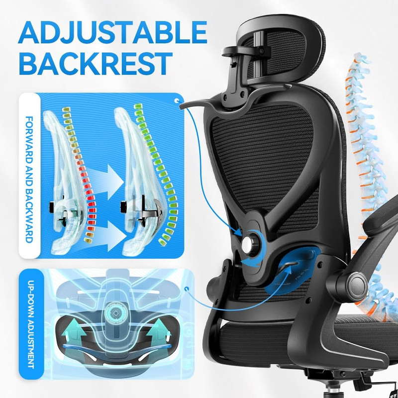 Ergonomic Office Chair with Headrest 3D, Mesh Office Desk Chair with Adjustable gallery