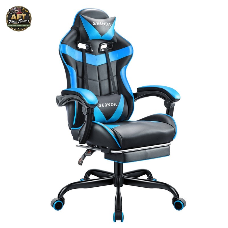 Wrought Studio Ergonomic Faux Leather Gaming Chair with Footrest